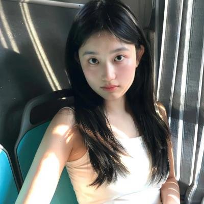 与一位女士合影